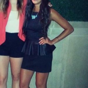 Sparkle&Fade leather peplum top